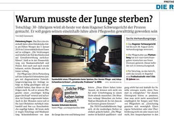 Warum musste der Junge sterben? - Susanne Schumann-Kessner - Westfalenpost 02.08.2019
